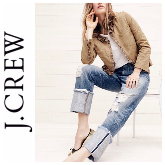 J. Crew Jackets & Blazers - 💕SALE💕 J.Crew Taupe Ruffled Chino Blazer Jacket
